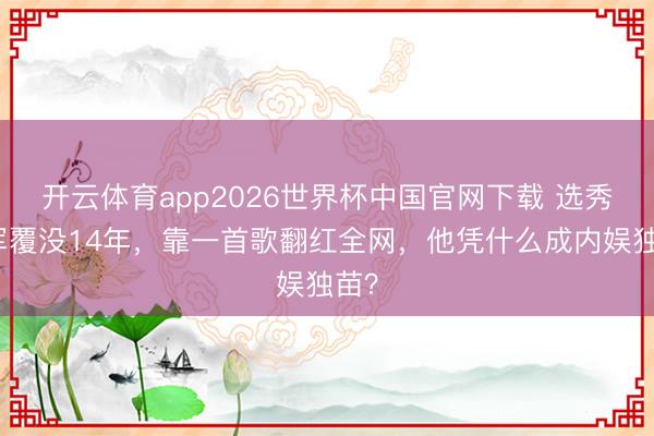 开云体育app2026世界杯中国官网下载 选秀冠军覆没14年，靠一首歌翻红全网，他凭什么成内娱独苗？
