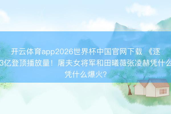 开云体育app2026世界杯中国官网下载 《逐玉》33亿登顶播放量!屠夫女将军和田曦薇张凌赫凭什么爆火?