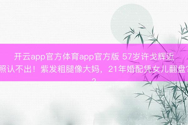 开云app官方体育app官方版 57岁许戈辉近照认不出!紫发粗腿像大妈,21年婚配凭女儿翻盘?